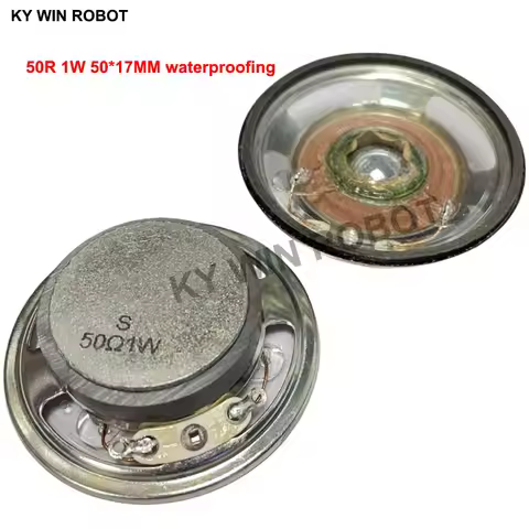 2pcs/lot New Ultra-thin Speaker Waterproof 50 Ohms 1 Watt 1W 50R Speaker Diameter 50MM 5CM Thickness