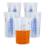 32 Oz (1000Ml) Disposable Flexible Clear Graduated Plastic Mixing Cups Use for Paint Resin Epoxy Mix Ratios, 25 Pack