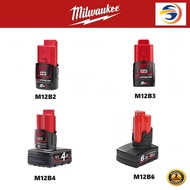 MILWAUKEE RED-LITHIUM™ M12 BATTERY (2.0Ah / 3.0Ah / 4.0Ah / 6.0Ah - MODEL : M12B2/ M12B3/ M12B4/ M12
