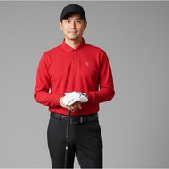 MERAH HAZZYS Red Golf Shirt Polo Collar Shirt Tennis Jersey Padel Dryfit - For Men