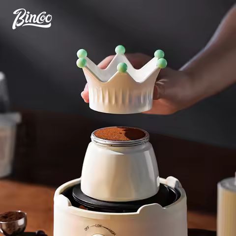 Bincoo Moka Pot Powder Distributor Rotating Creative Crown Powder Receiver Moka Pot Special Filler C