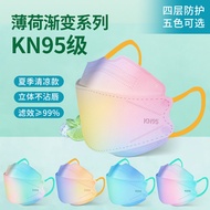 HK 20PCS Independent Packaging Face Mask Gradient Color Mask Kn95 Mint Fragrance Kf94Mask 3d Facial Mask