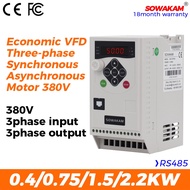 VFD 380V 0.75KW 1.5KW 2.2KW Input 3ph 380V Output 3ph 380V 3phase Induction Motor Speed Controller