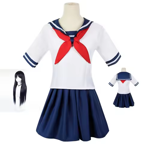 Yandere Simulator Ayano Aishi Cosplay Costumes Game Anime Girls JK Uniform Outfit Sailor T-shirt wit