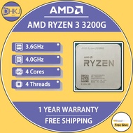 Used AMD Ryzen 3 3200G R3 3200G 3.6 GHz Quad-Core Quad-Thread 65W CPU Processor L3=4M YD3200C5M4MFH 