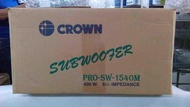 Crown PRO-SW-1540M 15 inch 400 Watts Subwoofer Speaker 8 Ohms With Built In Cover