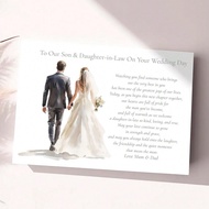 Son And Daughter-In-Law Wedding Card, Card For Sons Wedding Day, My Son Daughter-In-Law Wedding Cong
