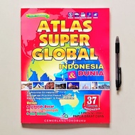 ATLAS SUPER GLOBAL INDONESIA AND THE WORLD 38 PROVINCES LARGE SIZE 24 x 31 cm - CAHAYA AGENCY