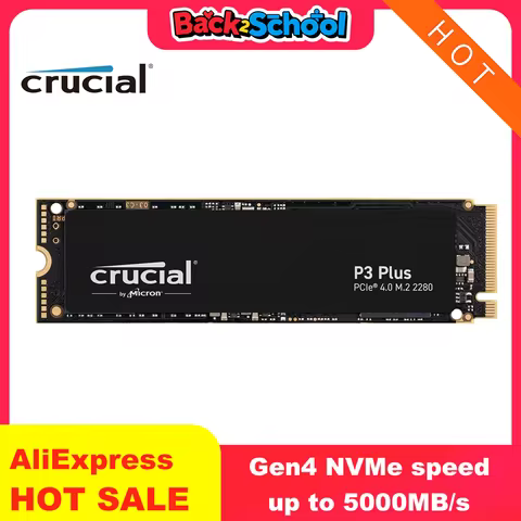 Crucial P3 Plus 1TB 2TB PCIe Gen4 3D NAND NVMe M.2 SSD, Up to 5000MB/s Solid State Drive for Gaming 