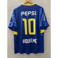 Retro Edition【New Style】03-04 Boca Juniors RIQUELME Top Quality Home Retro Soccer Jersey Custom T-sh