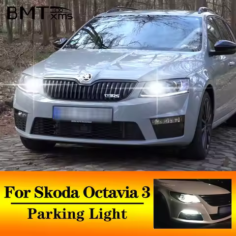 BMTxms 2pc T10 W5W LED Parking Position Side light Bulb For Skoda Octavia 3 MK3 A7 (2013-2016) Warn 