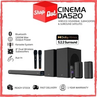 Vinnfier Cinema DA520 5.2.4 Dolby Atmos Bluetooth eARC Soundbar w/ Dual 6.5" Subwoofers & Microphone