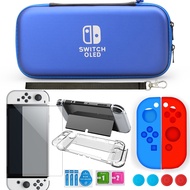 Crystal Clear Case Kit for Nintendo Switch OLED Carrying Travel Bag Pouch for Ns OLED Game Console Protection &amp; Screen Protector