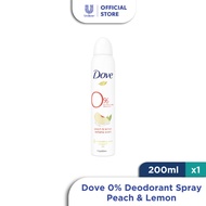 Dove 0% Zero Aluminium Deodorant Spray Peach & Lemon 200ml