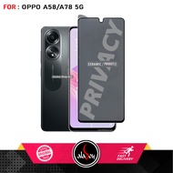 Tempered Glass SPY Oppo A58 5G / A78 5G Anti-Scratch Privacy