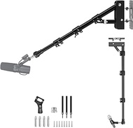 Microphone-Ceiling-Stand,Telescoping Mic Wall-Mount Boom Arm compatible with Shure MV7,MV6,SM7B,SM58