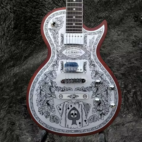 Zemaitis Casimere Metal Satin Black Electric Guitar Aluminum Plate Rosewood Fingerboard Chrome Hardw
