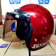 Saiz Besar Large Size !! Original SGV 62 XL Motorcycle Helmet Topi with Tinted Visor ( Gold )