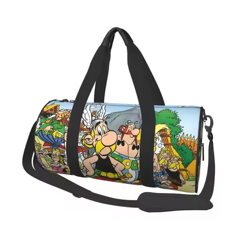 Asterix And Obelix Dogmatix Large Duffle Gym Bag Multi-Functional Duffle Travel Bags Handbags Fitnes
