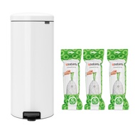 Brabantia NEWICON環保垃圾桶-30L-純淨白(搭贈垃圾袋3件組)