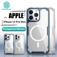 Nillkin Luxury Soft Silicone Case for iPhone 13 Pro Max Phone Cases Transparent TPU + PC Silicone Clear Shockproof MagSafe Back Cover