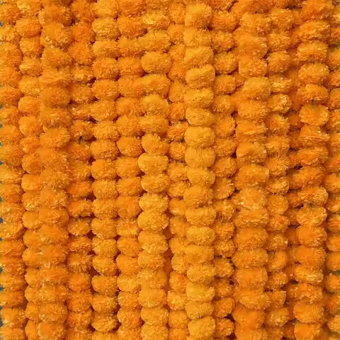 1PC Artificial Marigold Garland 1.5M for Party Diwali Decor Long Strands Marigold Flowers Wedding Ch