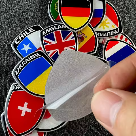 World National Flag Sticker 3D Reflective Car Motorcycle Accessories Badg Decals 4 -5 CM Small Size