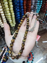 Tasbih Akik Tiger Eyes 8mm/10mm original Mesir (Tiger Eyes Agate Stone Beads)