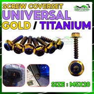 Body Cover Set Screw Trade Kasar Yamaha Thailand Gold Titanium UNIVERSAL Y15 / LC135 / NVX / NMAX / SRL /RS150 MIO M5X20