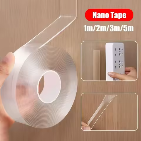 5m/3/2m/1m Nano Tape Extra Strong Double Sided Adhesive Tape Transparent No Trace Reusable Waterproo
