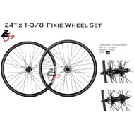 700C 24" 24x13/8 20x13/8 Fixie Wheel Set Bicycle Fixie Bike Rim Basikal