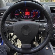LAVIYE Black Anti-Slip Steering Wheel Braid Car Steering Wheel Cover，For Volkswagen Passat B6 Tiguan Golf 5 Jetta Mk5 Car Accessories