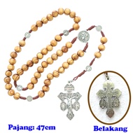 RMC6152 Wooden Bead Rosary DIY Forgiveness Crucifix Rosario manik kayu Jesus Yesus St Benedict Mothe