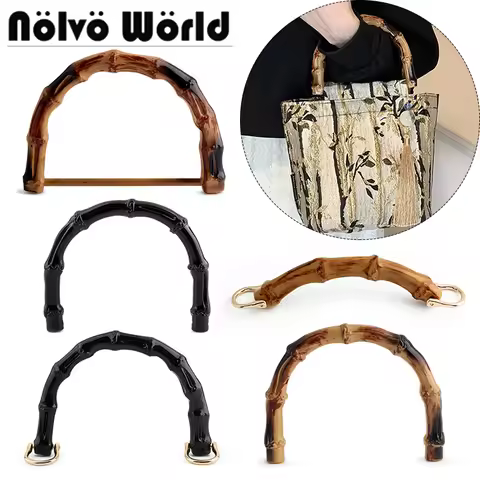 2/4/10PCS Fashion Plastic Round U-shaped Wallet Handle Simulation Rattan Bamboo Women's Bag DIY Repl