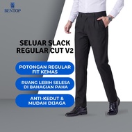 BENTOP Men’s Regular Fit Pleat Slack V1 – Classic Office wear - Seluar Slack Pleated Regular Fit Lel