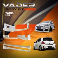 ชุดแต่งรถยนต์สเกิร์ตรอบคัน หน้า หลัง ข้าง Toyota Yaris 2012 ทรง TRD V.2 (งานดิบ) ABS เข้ารูปติดตั้งง่าย สวยเฉียบ