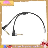 Jellyfish1/8 Inch Socket to 1/4 Inch Plug Y Splitter Adapter Cable 0.24M 3.5mm Female Stereo to Dual