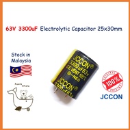 63V 3300uF 3,300uF Electrolytic Capacitor Kapasitor Elco 25x30mm JCCON Horn