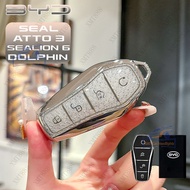 BYD Sealion 6 Crystal TPU Key Cover forDolphin/Atto 3/Sealion 7/Seal Remote Key Case Sarung Kunci BY