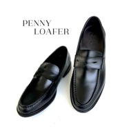 Penny Loafer รองเท้าคัทชูชาย สีดำ แบบสวม หนังวัวแท้ เปลี่ยนไซส์ได้