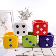 European StyleinsDice Ashtray Cute Personality Creative Dice Ceramic Ashtray Fashion Home Sieve Ornaments