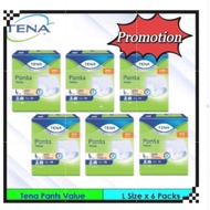 TENA  VALUE  PANTS (M10’s X 6)/(L10’s X 6)/(XL8 X 6 )/Dr. P Value Level 6 Pants Adult Diaper M10/ L9