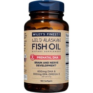 Wiley's Finest Wild Alaskan Fish Oil Prenatal DHA - 900mg EPA and DHA Omega-3s for Pregnant Women an