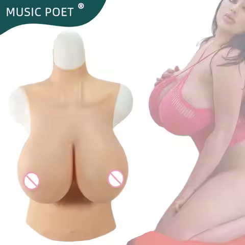 MUSIC POET Realistic Silicone Breast Forms Crossdressing No Oil Huge Fake Boobs for Crossdressers Dr