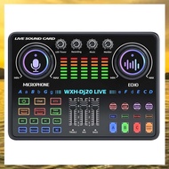 DJ20 Live Sound Card Equipment 48V Condenser Microphone Reverberation Noise Reduction for Cardioid D