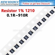 [50pcs] 1210 SMD Resistor 1% 1/4W 0.1R 910R 2.2R 4.7R 5.1R 0R 1R 10R 22R 47R 50R 51R 100R 120R 220R 