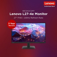 Lenovo L27-4e Monitor | 27" 100Hz FHD (1920x1080) | Tilt Stand | 3Y Warranty | 68CDKAC1MY