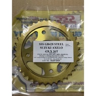 SSS AXELO / RAIDER R150 FI 428 GOLD SPROCKET 0 428 Suzuki Axelo / Raider R150 Fi SSS 428 Steel Gold 