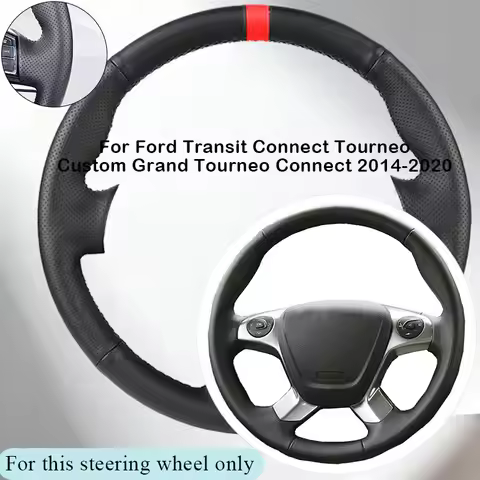 Custom Car Steering Wheel Cover For Ford Transit Connect Tourneo Custom Grand Tourneo Connect 2014-2