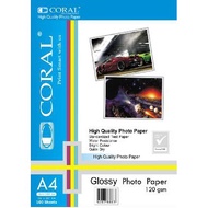 CORAL GLOSSY PHOTO PAPER A4 120 GSM
